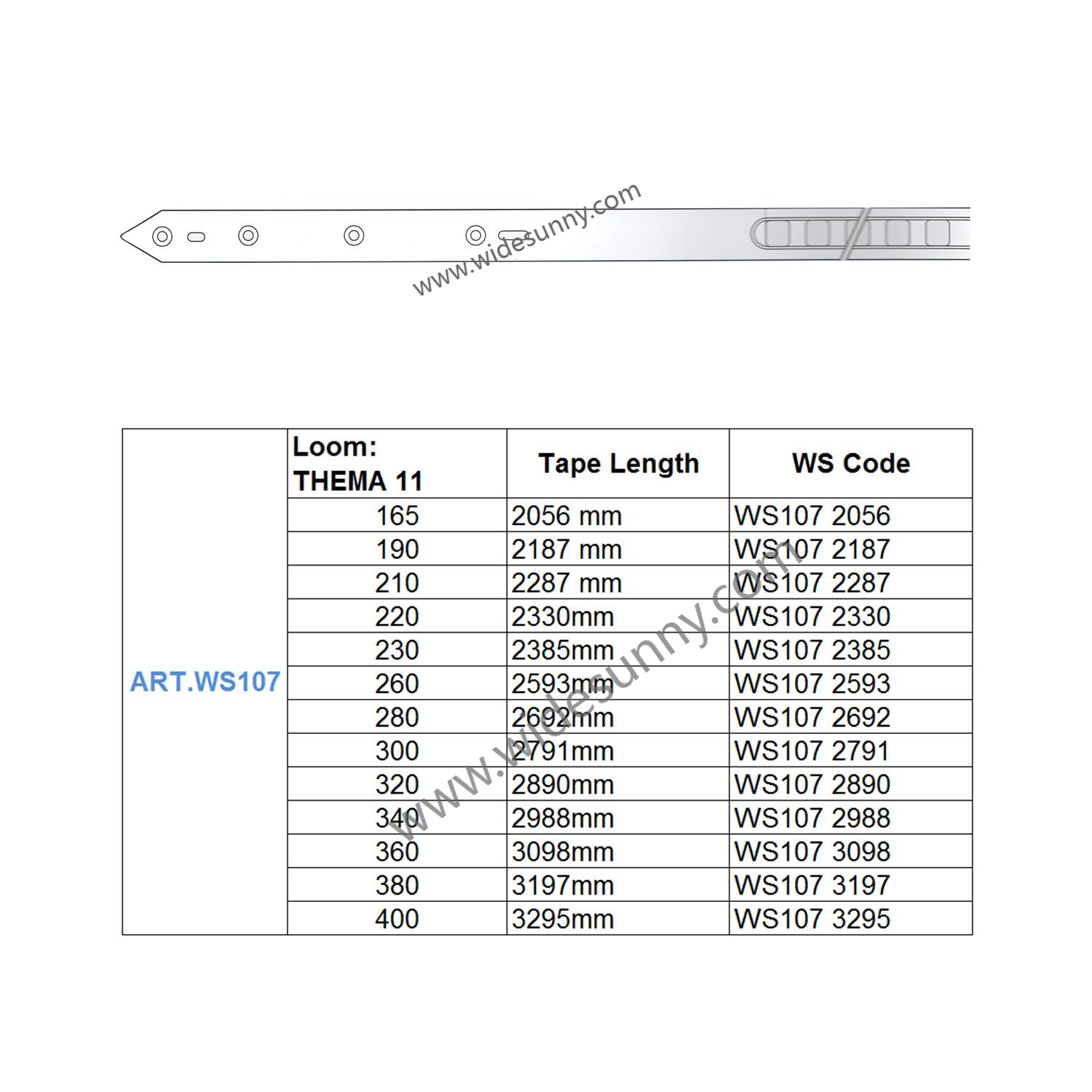 TAPE THEMA 11 RAPIER LOOM SPARE PARTS