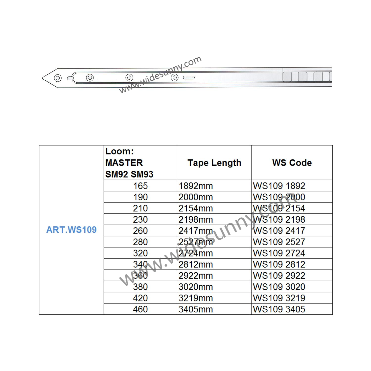 RAPIER TAPE SM92-SM93 LOOM SPARE PARTS
